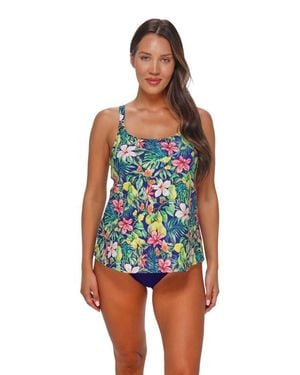 Sunsets Escape Jenna Tankini Swimsuit Top - Blue