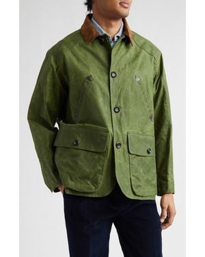 Drake's Waxed Cotton Barn Jacket - Green