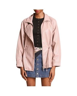 Avec Les Filles Faux-Ever Leather Anorak - Pink