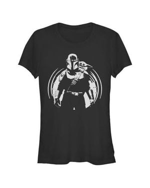 Star Wars: The Mandalorian Junior's And Sketch T-Shirt - Black