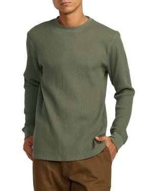 RVCA Day Shift Thermal Long Sleeve T-Shirt - Green