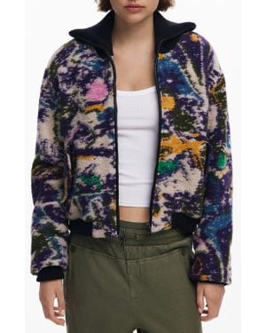 Desigual Wool Blend Woven Jacket - Black