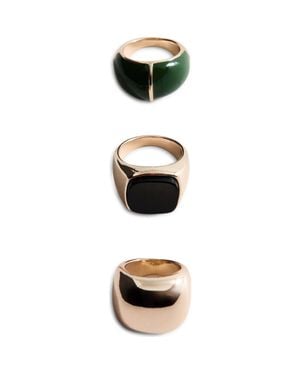 Mango Set Of 3 Rings - White