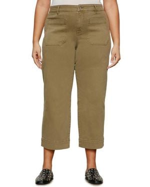 Sanctuary The Marine Crop Wide Leg Jeans - Green