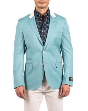 Maceoo Socrate Evo Resistance8 Contrast Trim Virgin Wool Blazer - Blue
