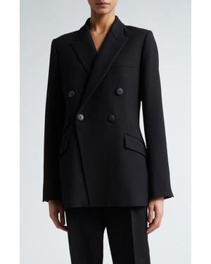 Partow Steph Double Breasted Virgin Wool Blazer - Black