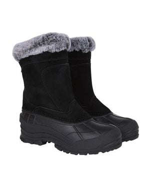 Mountain Warehouse Snowdrift Suede Faux Fur Lined Snow Boots - Black