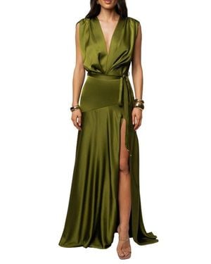 JLUXLABEL Amalia Satin Maxi Dress - Green