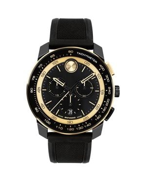Movado Bold Chronograph Silicone Strap Watch - Black
