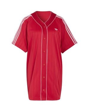 adidas Originals Pinstripe Baseball Minidress - Red