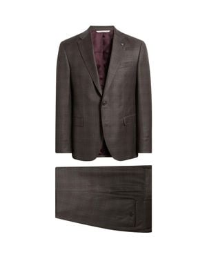 Jack Victor Esprit Windowpane Wool Suit - Gray