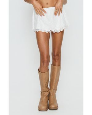 Princess Polly Twin Spirit Broderie Skort - White