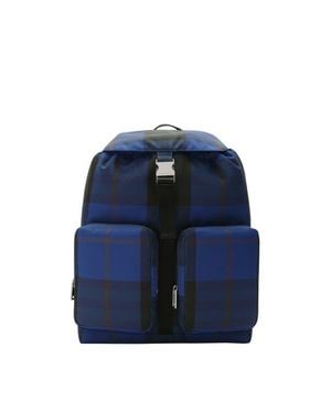 Burberry Medium Check Backpack - Blue