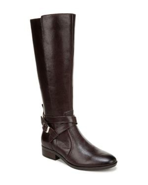 Naturalizer Rena 2 Wide Calf Knee High Block Heel Riding Boots - Brown
