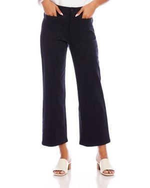 Karen Kane Lauren Patch Pocket Crop Wide Leg Pants - Blue