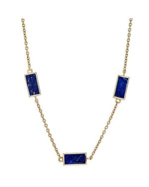 Jan Leslie Three Station Rectangle Dash Necklace - Blue