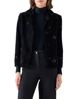 Akris Punto Embellished Suede Jacket - Black