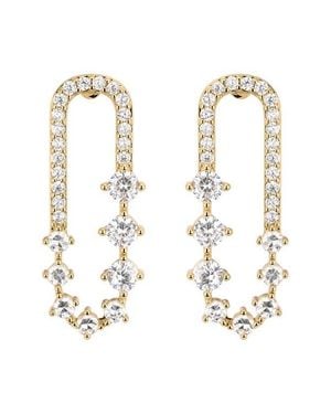 ATHRA LUXE Modern Muse Cz Paperclip Drop Earrings - White
