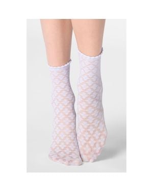 Oroblu Lace Crew Socks - Pink