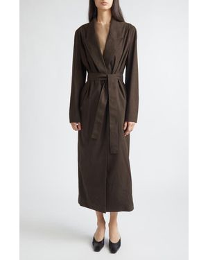 GIA STUDIOS Cocoa Faux Suede Wrap Coat - Brown