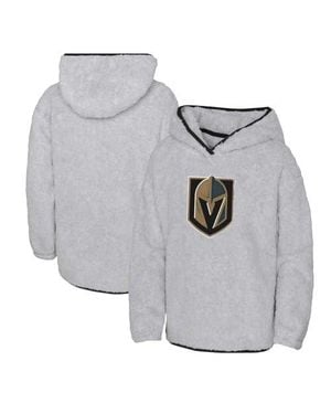 Outerstuff Girls Youth Vegas Golden Knights Ultimate Teddy Fleece Pullover Hoodie - Gray