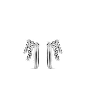 David Yurman Mercer Three Row Hoop Earrings - Blue