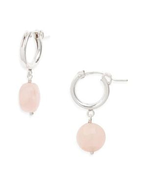 Nashelle Lucia Quartz Huggie Earrings - White