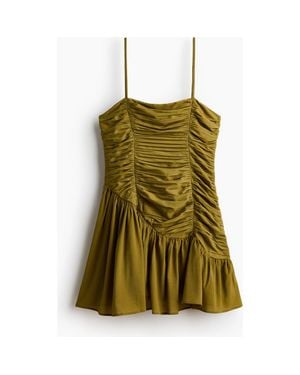 H&M Ruched Crêpe Dress - Green