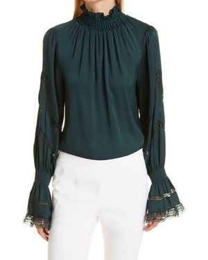 Kobi Halperin Elsie Stretch Silk Blouse - Blue
