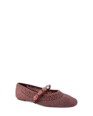 Kenneth Cole Zeta Stones Embellished Knit Ballet Flat - Red