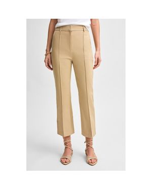 Isaac Mizrahi New York Stretch Twill Ankle Kick Flare Pants - Natural