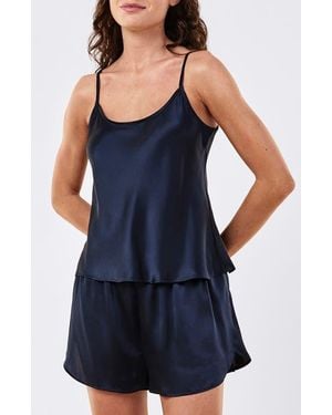 Papinelle Audrey Mulberry Silk Pajamas - Blue