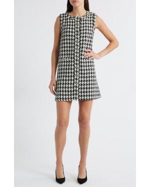 ZOE AND CLAIRE Houndstooth Check Shift Minidress - Multicolor