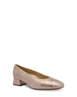 Ara Gypsum Block Heel Pump - Brown