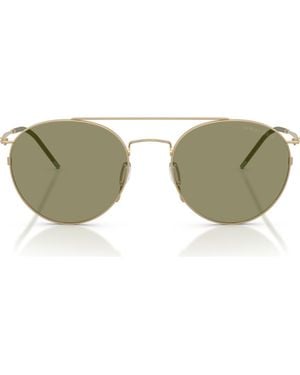 Armani 53Mm Round Sunglasses - Brown