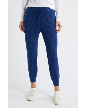 City Blues Cable Knit Sweater Sweatpants - Blue