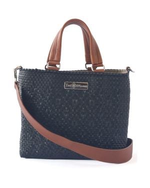 Tin Marin All Medium Woven Crossbody Drawstring Bag - Blue