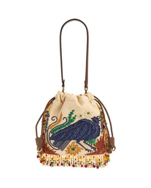 Etro X Tabby Booth Small Embroidered Beaded Kalispera Bag - Blue