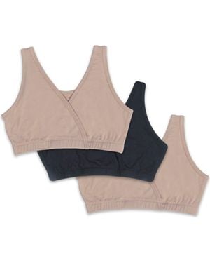 Everly Grey Paisley During & After 3-Piece Maternity/Nursing Sleep Bras - Blue