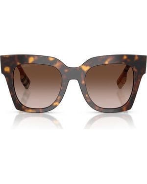 Burberry Kitty 49Mm Gradient Square Sunglasses - Brown