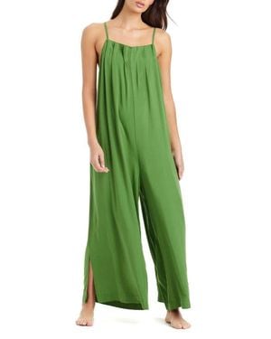 Sanctuary Pleated Cover-Up Overalls - Green