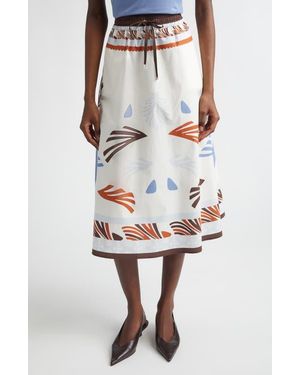 Herno Summer Print Cotton Midi Skirt - Multicolor