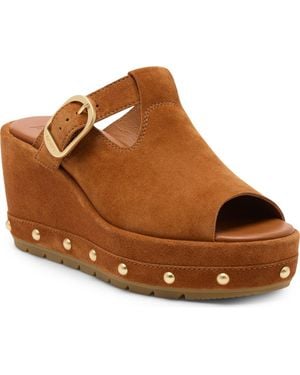 Sorel Sunpeak Studded Platform Wedge Sandal - Brown