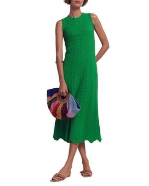 Boden Crochet Midi Dress - Green