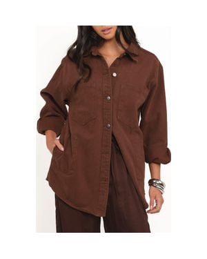 Petal & Pup Toto Denim Shacket - Brown