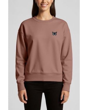 Alix Butterfly Relaxed Fleece Crewneck Sweatshirt - Multicolor