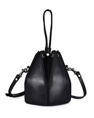 Old Trend Prism Small Convertible Leather Bucket Crossbody - Black