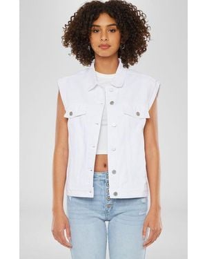 Kancan Joey Oversized 80's Vest - White