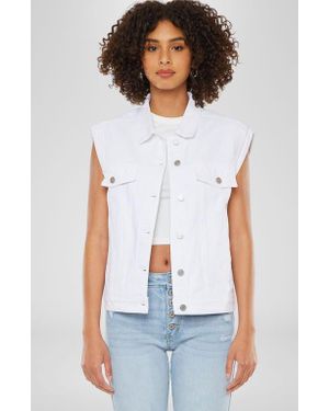 Kancan Joey Oversized 80's Vest - White