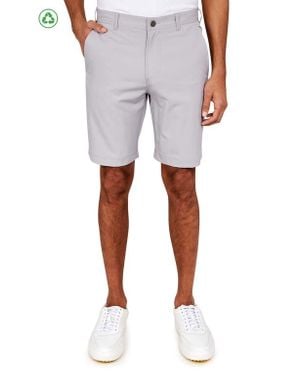 Con.struct Regular Fit Solid Recycled Performance Flat Front Golf Shorts - Gray